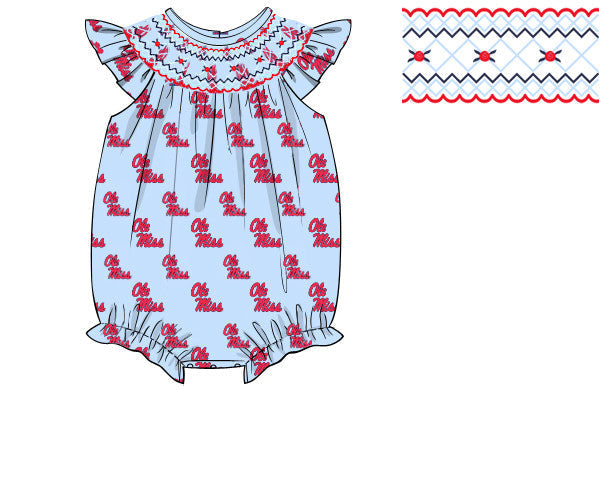 Officially Licensed Smocked Ole Miss Bubble