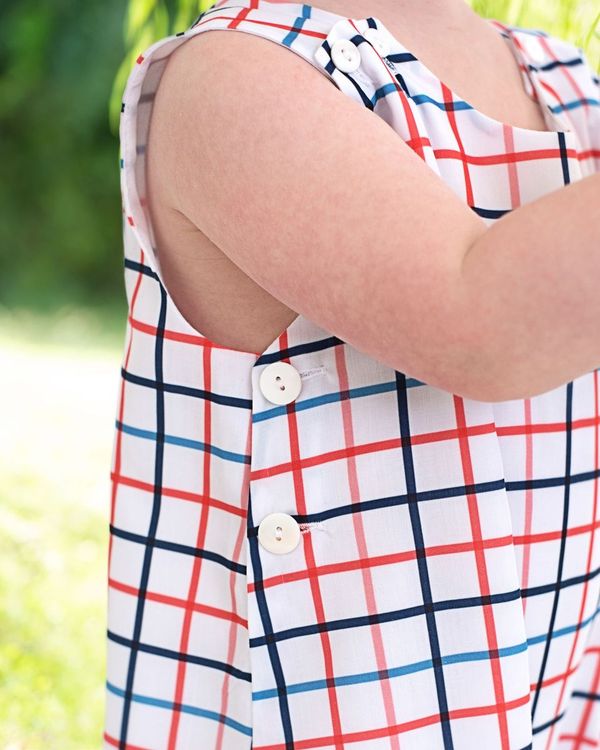 Red, White And Blue Windowpane Jon Jon