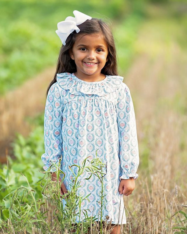 Pastel Pumpkin Print Knit Dress