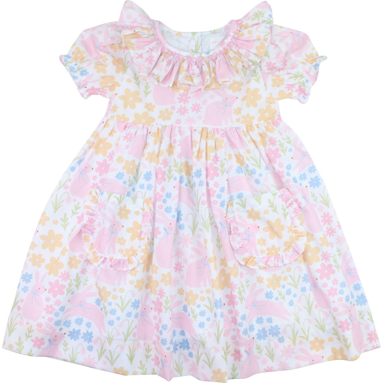 Pastel Smocked Bunny Pocket Dress