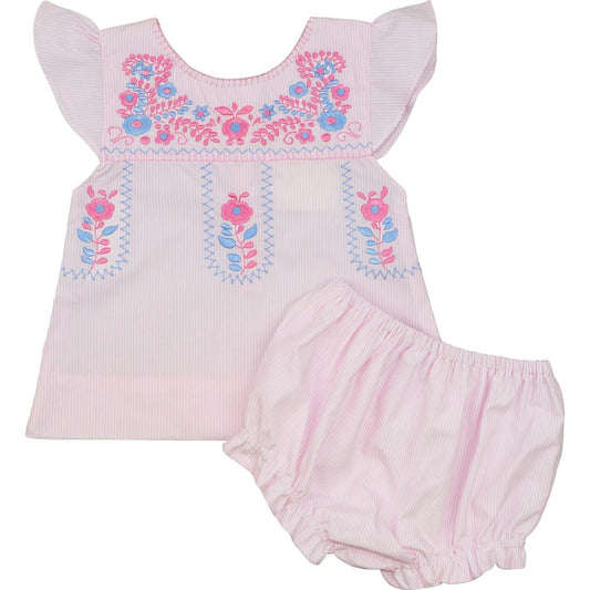 Pink Striped Fiesta Diaper Set