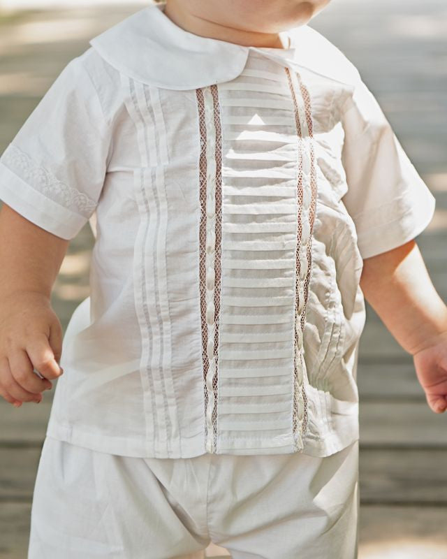 Boy's Ivory Heirloom Short Set