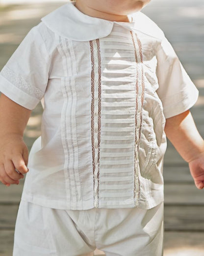 Boy's Ivory Heirloom Short Set