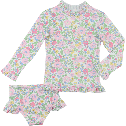 Floral Lycra Rashguard Swimsuit