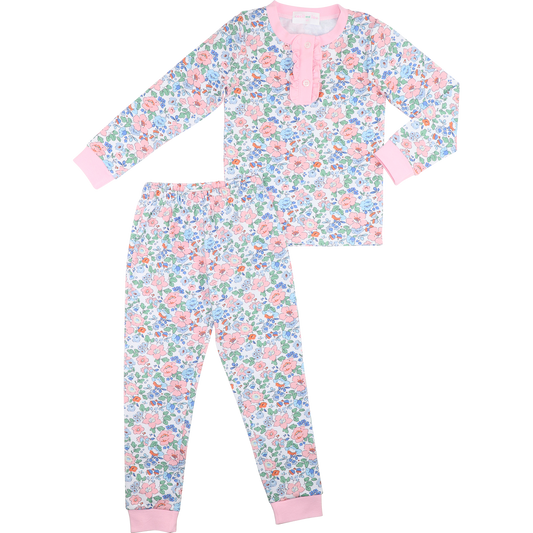 Pink And Blue Liberty Floral Knit Pajamas