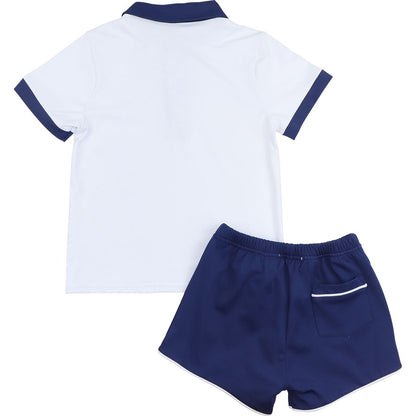 Navy And White Performance Polo Short Set