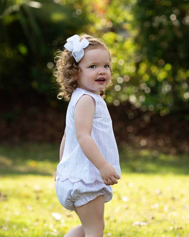 Pink And Green Floral Scalloped Side Button Diaper Set