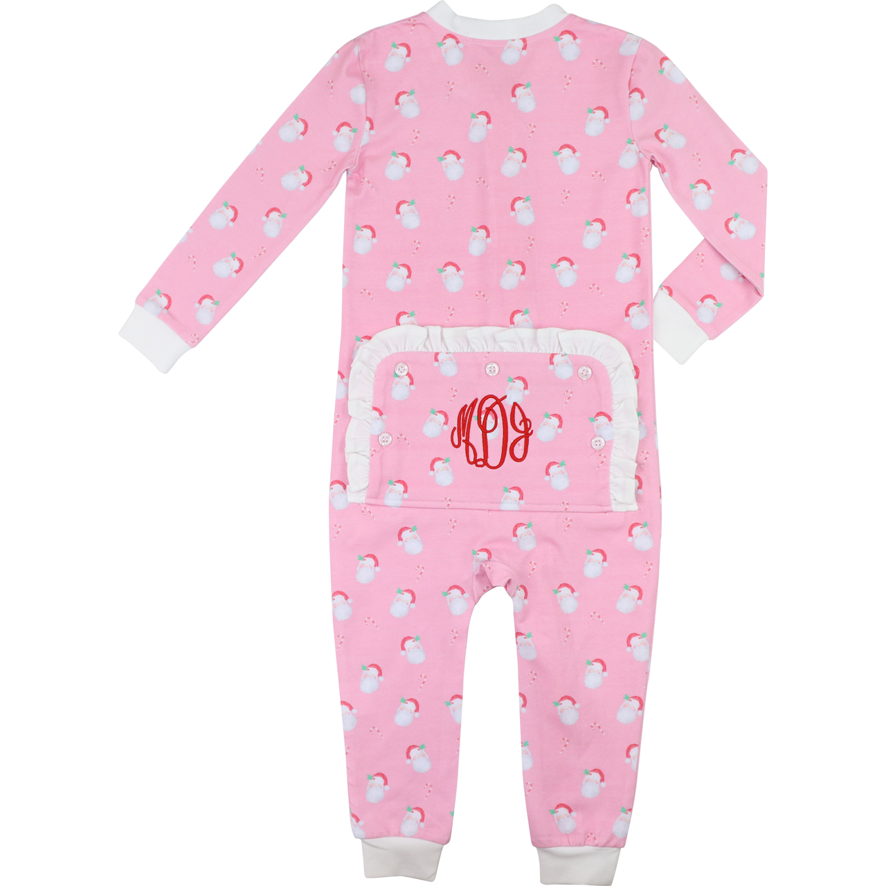 Pink And Red Knit Santa And Candy Cane Zipper Pajamas