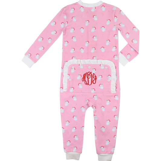 Pink And Red Knit Santa And Candy Cane Zipper Pajamas