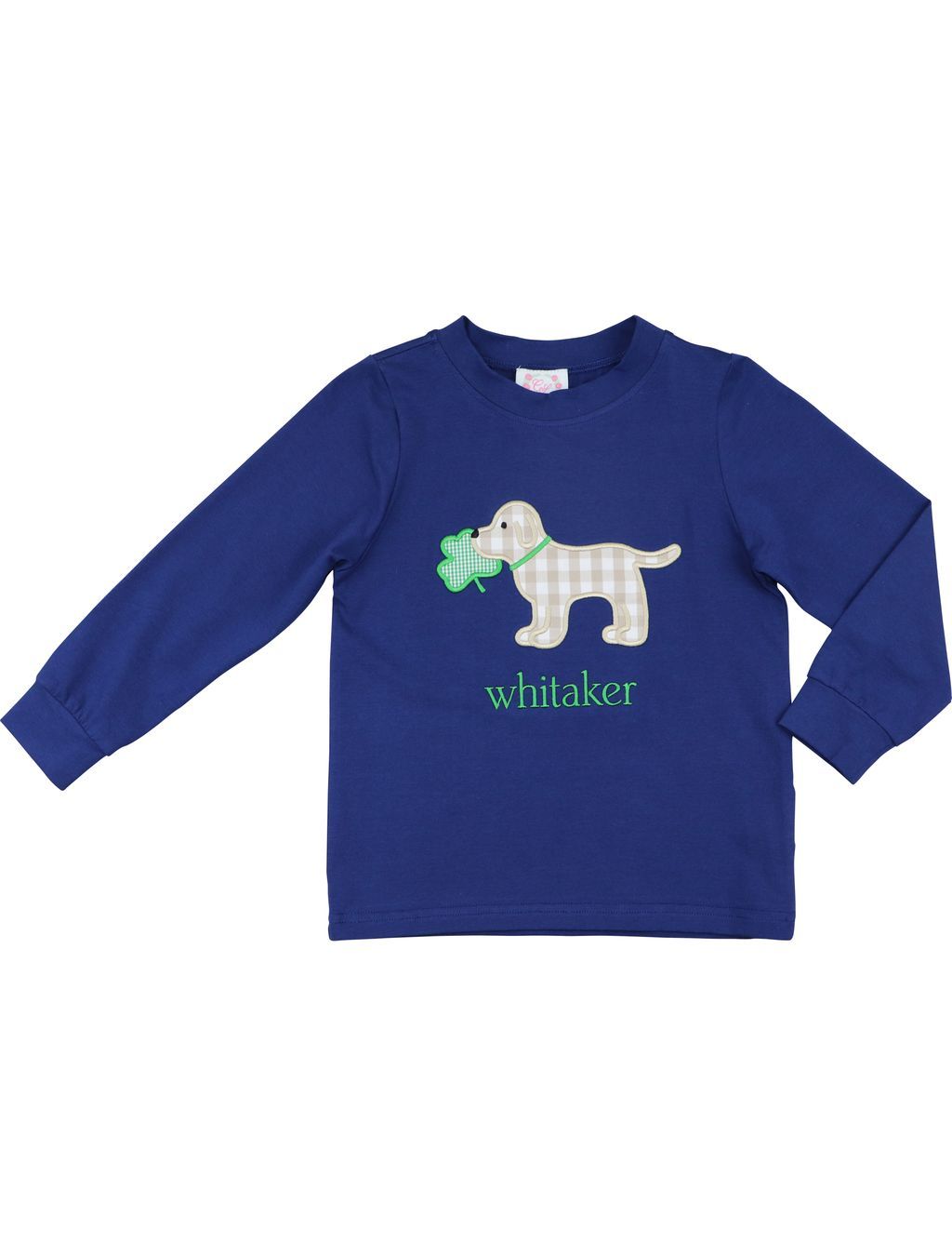 Navy Knit Shamrock Puppy Shirt