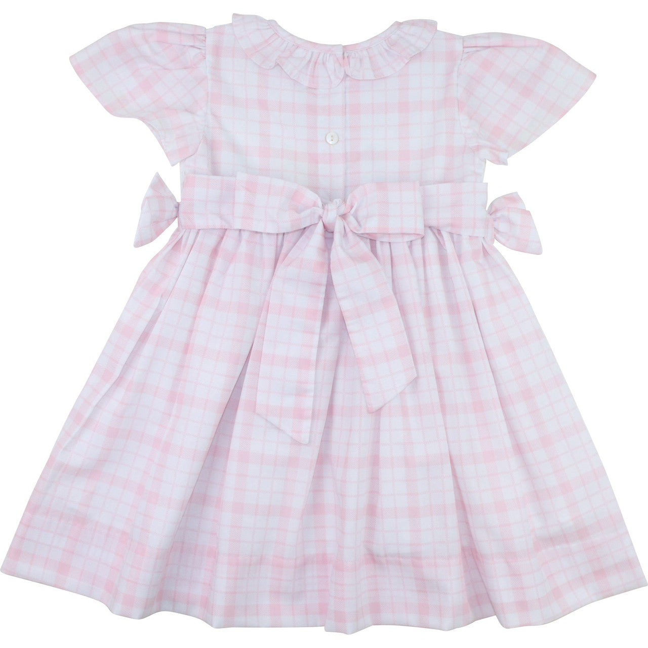 Pink Plaid Smocked Bunnies Dress