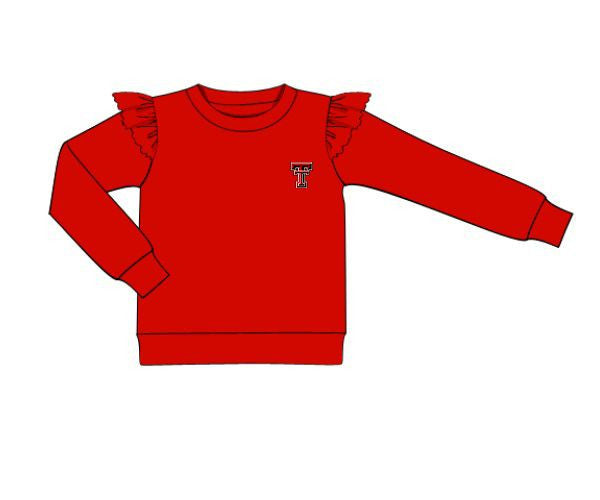 Officially Licensed Texas Tech Ruffled Sweatshirt