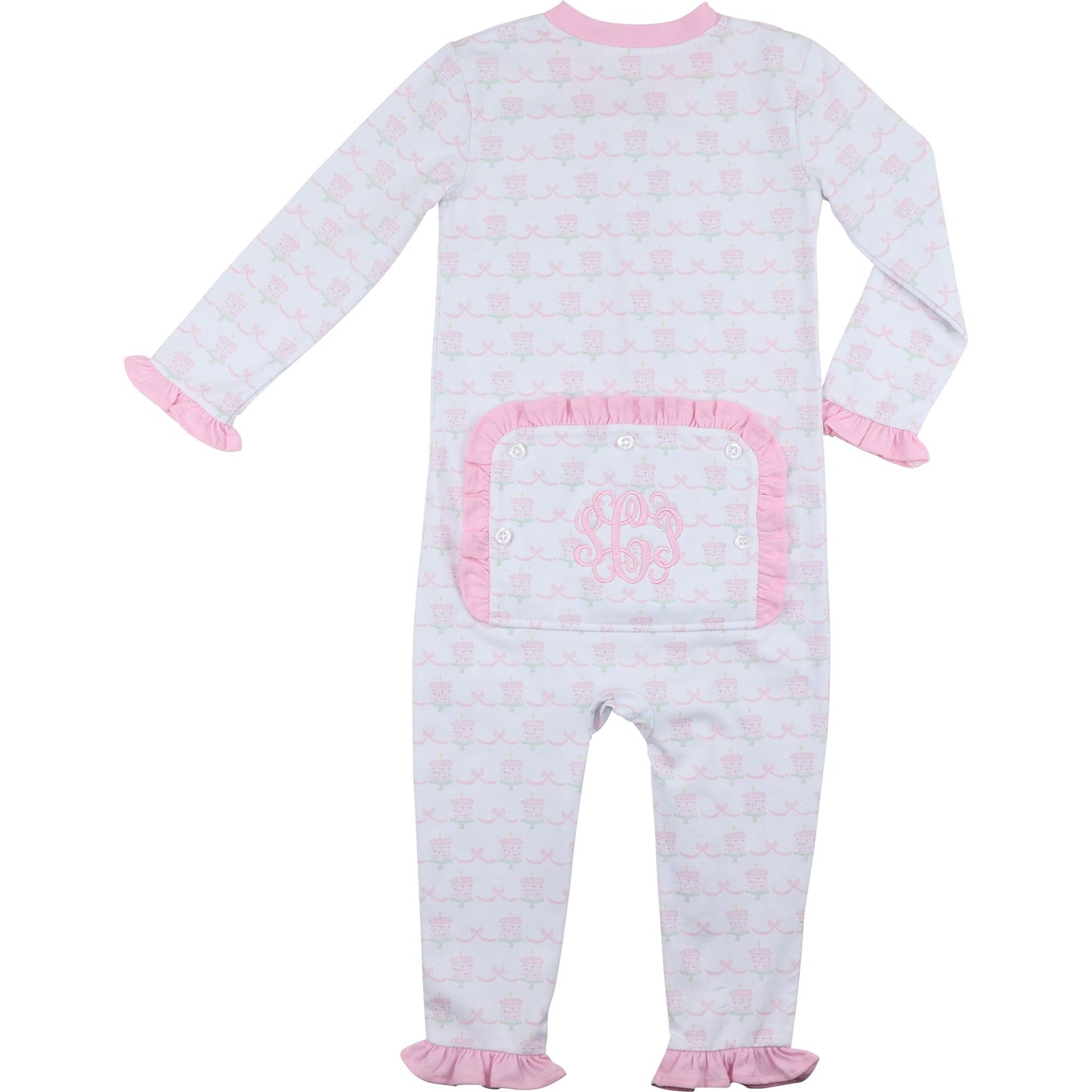 Pink Birthday Cake Knit Zipper Pajamas