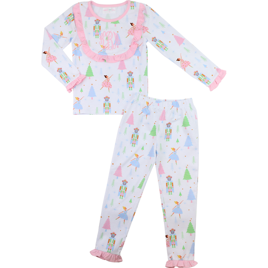 Pastel Knit Ballerina Nutcracker Bib Pajamas