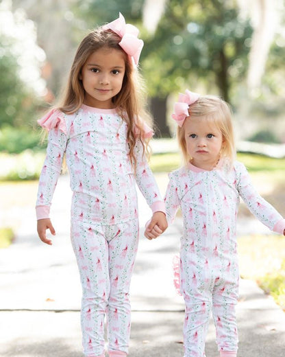 Bunnies, Bows And Vines Knit Zipper Pajamas