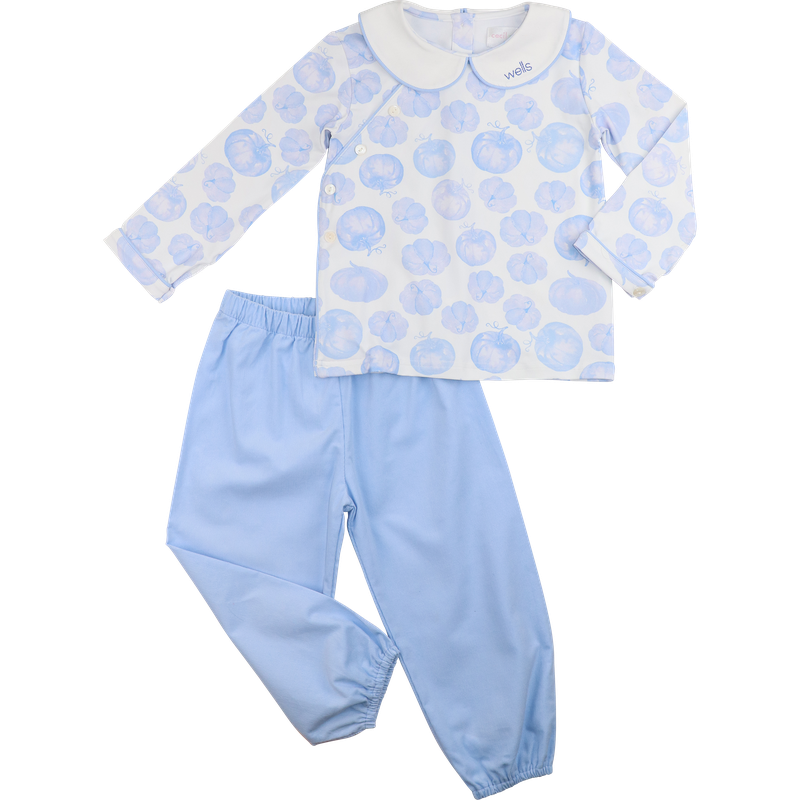 Blue Corduroy Pumpkin Pant Set