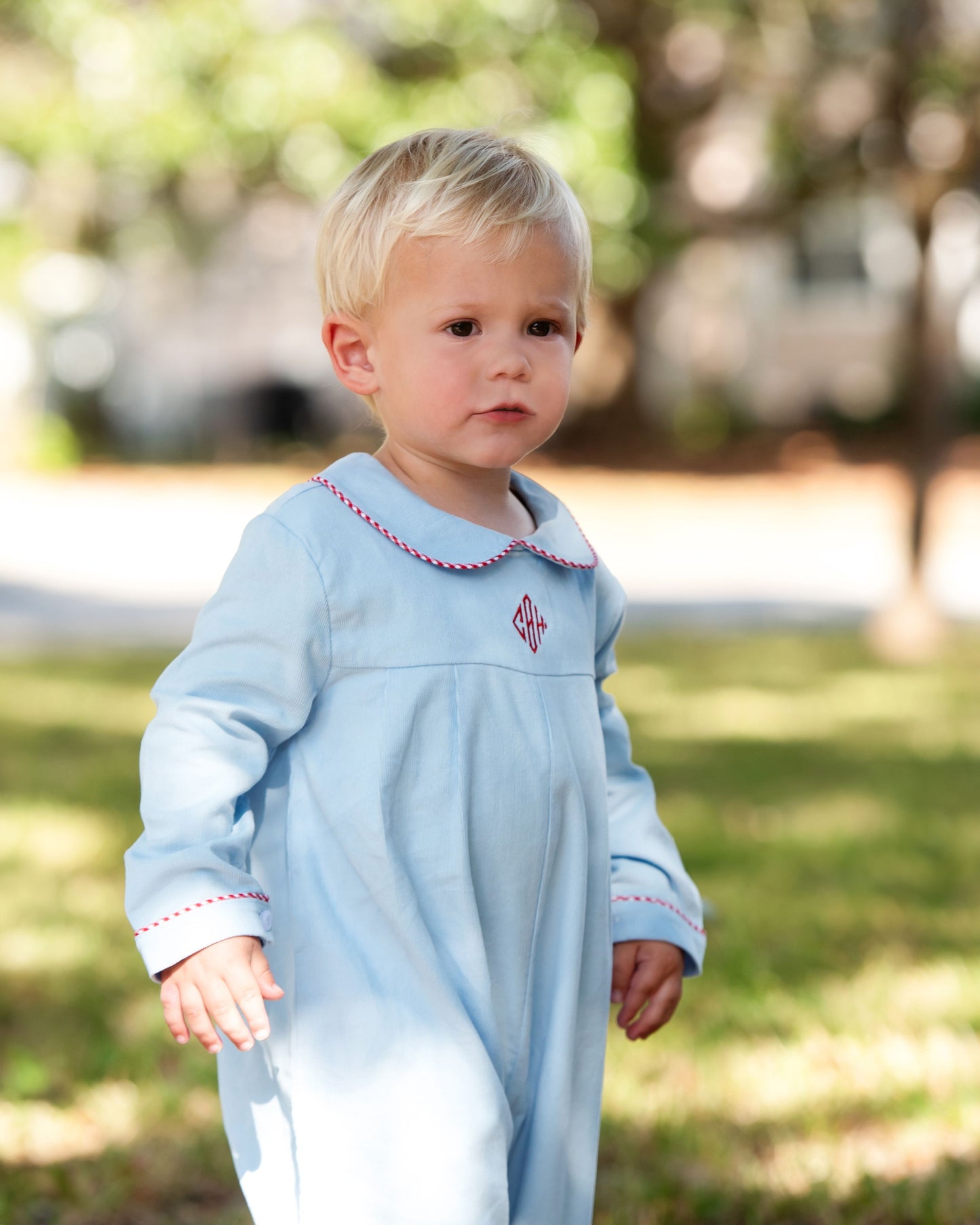 Blue Corduroy Long Romper