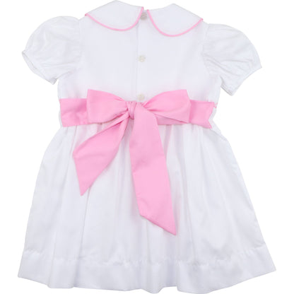 White And Pink Smocked Cross Dress