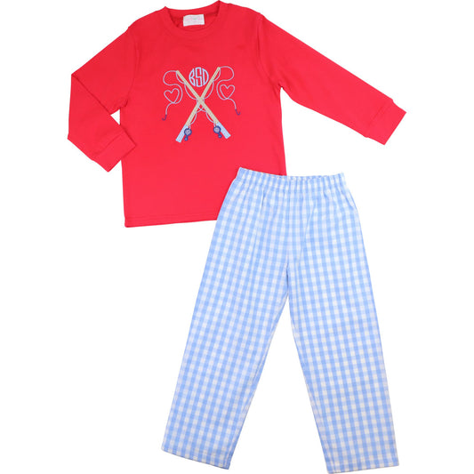 Checked Valentine Fishing Pant Set