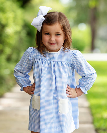 Blue Gingham Pocket Dress