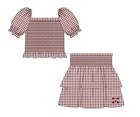 Officially Licensed Knit Mississippi State Skirt Set