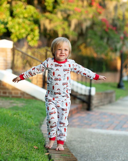 Knit Firetruck Pajamas