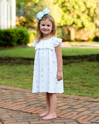 White Knit Birthday Eyelet Dress