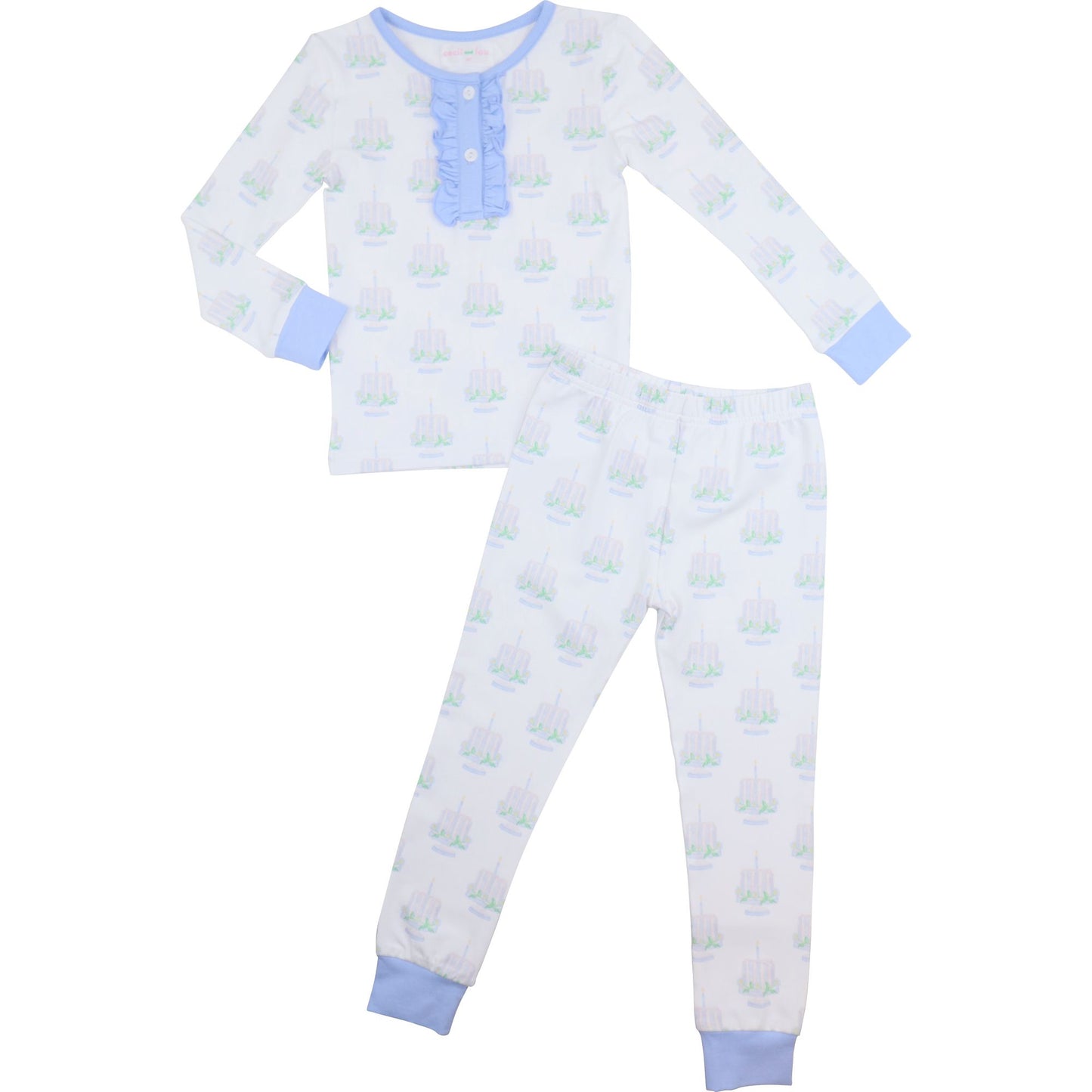 Blue Birthday Cake Knit Pajamas