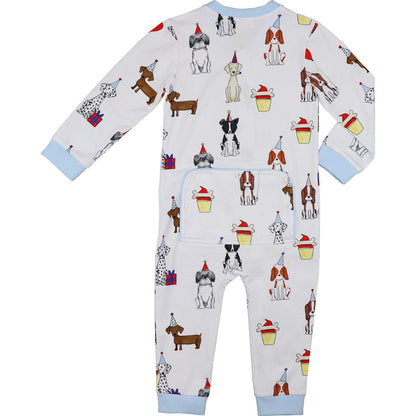 Birthday Dogs Knit Zipper Pajamas Smocked Threads