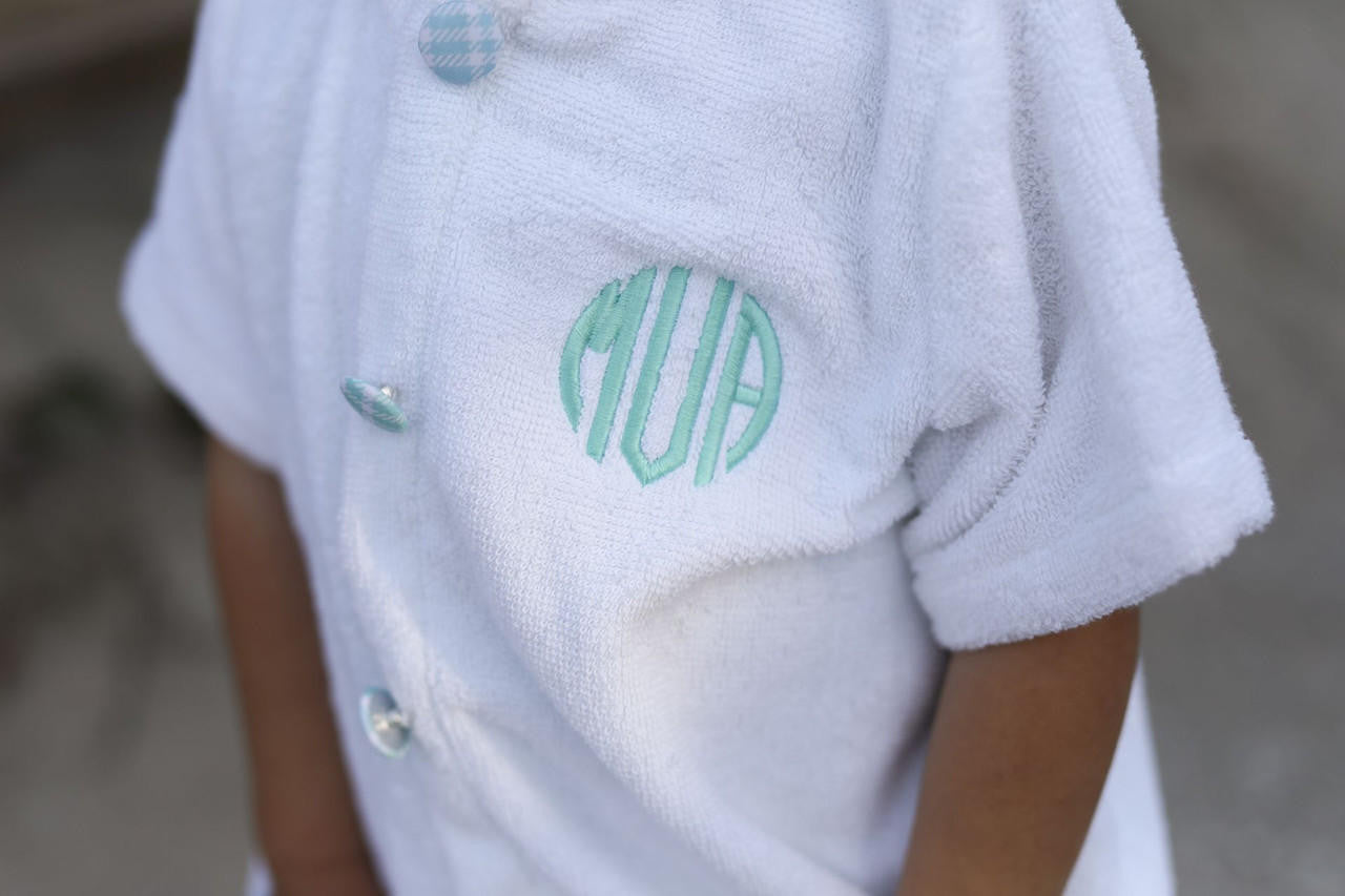 Blue And Green Plaid Terry Coverup  Monogram