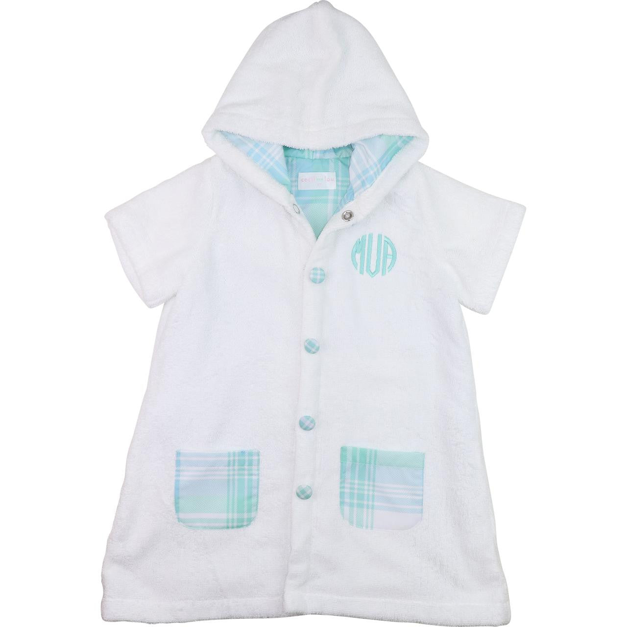 Blue And Green Plaid Terry Coverup  Monogram