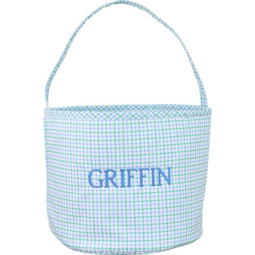 Blue And Green Windowpane Easter Basket