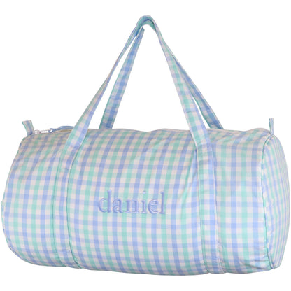 Blue And Mint Plaid Duffel Monogram