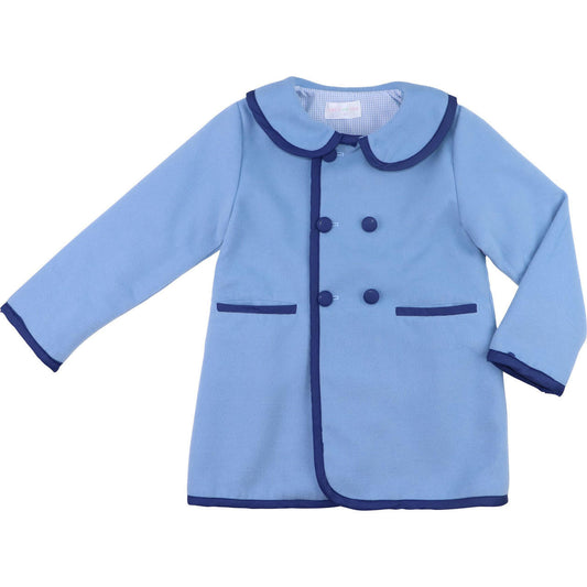 Blue And Navy Wool Coat - Shipping Mid October  Smocked Threads