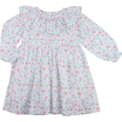 Blue And Pink Pastel Floral Smocked Dress  Smocked Threads