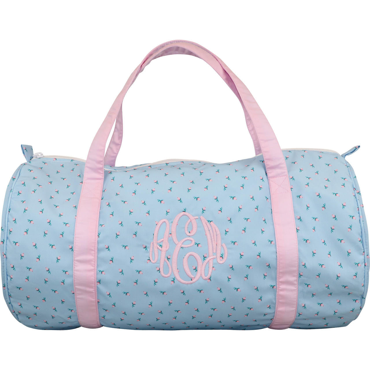 Blue and Pink Rosebud Duffel Bag Monogram