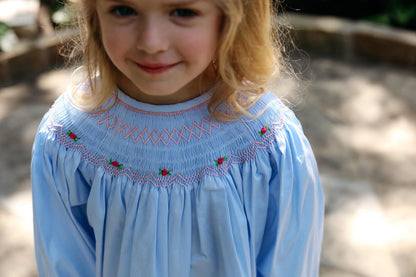 Blue And Pink Smocked Rosette Legging Set - Shipping Early October  Smocked Threads