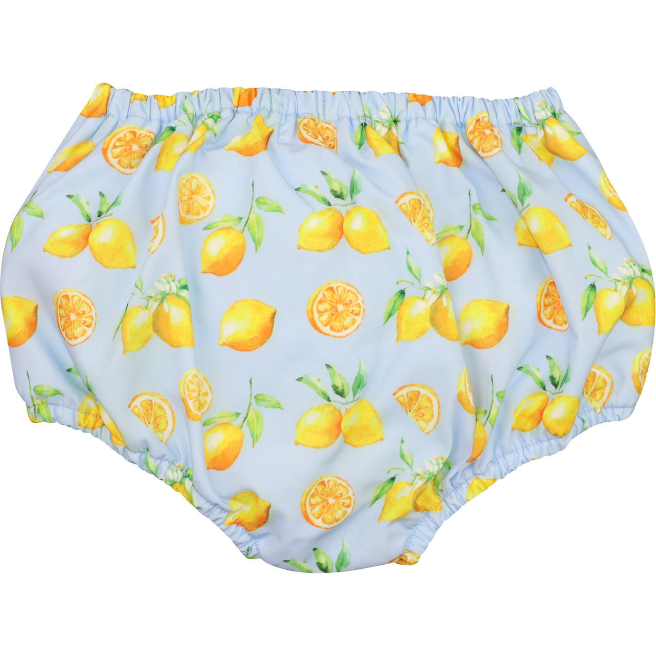 Blue And Yellow Lemon Print Swim Bloomer - Shipping Mid March  Smocked Threads