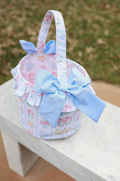 Blue Floral Bouquet Easter Basket