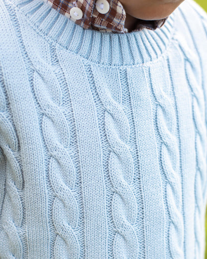 Blue Cable Knit  Sweater  Cecil and Lou