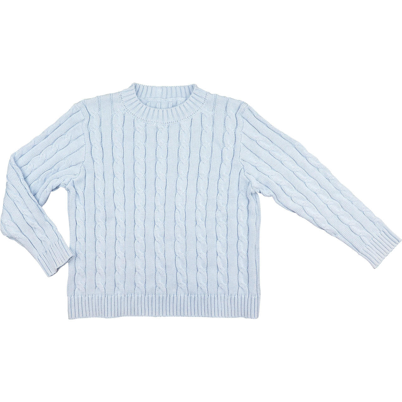 Blue Cable Knit Sweater Smocked Threads