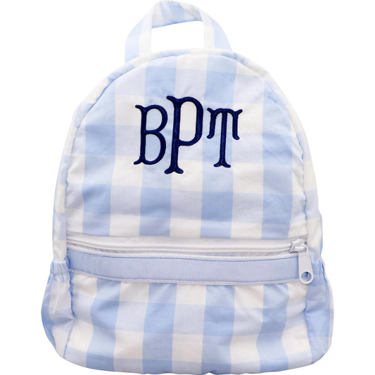 Blue Check Backpack Monogram