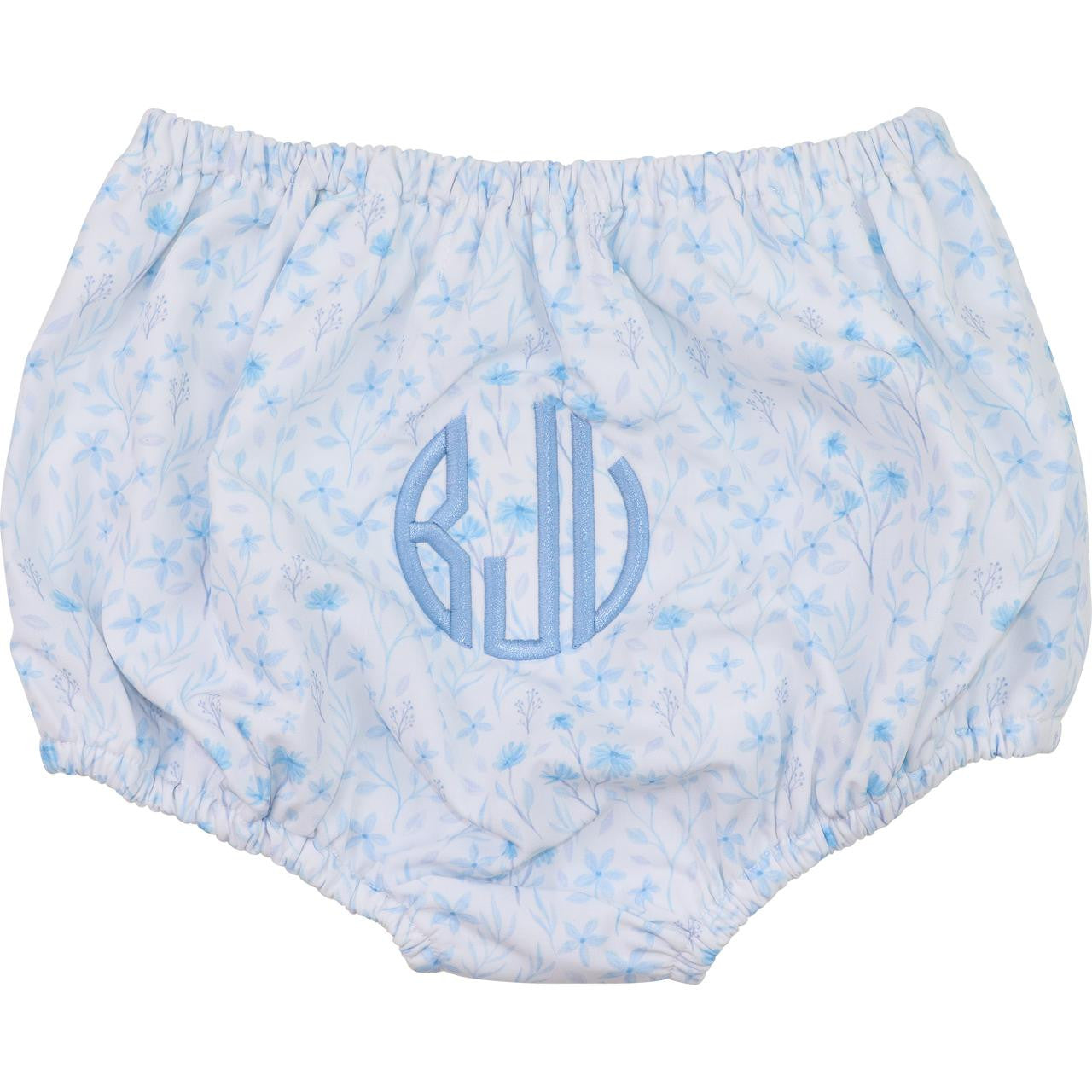 Blue Floral Swim Bloomer   Monogram