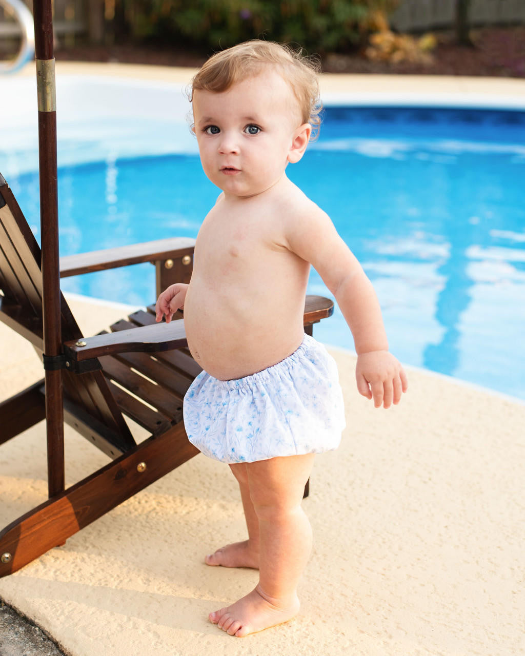 Blue Floral Swim Bloomer   Monogram