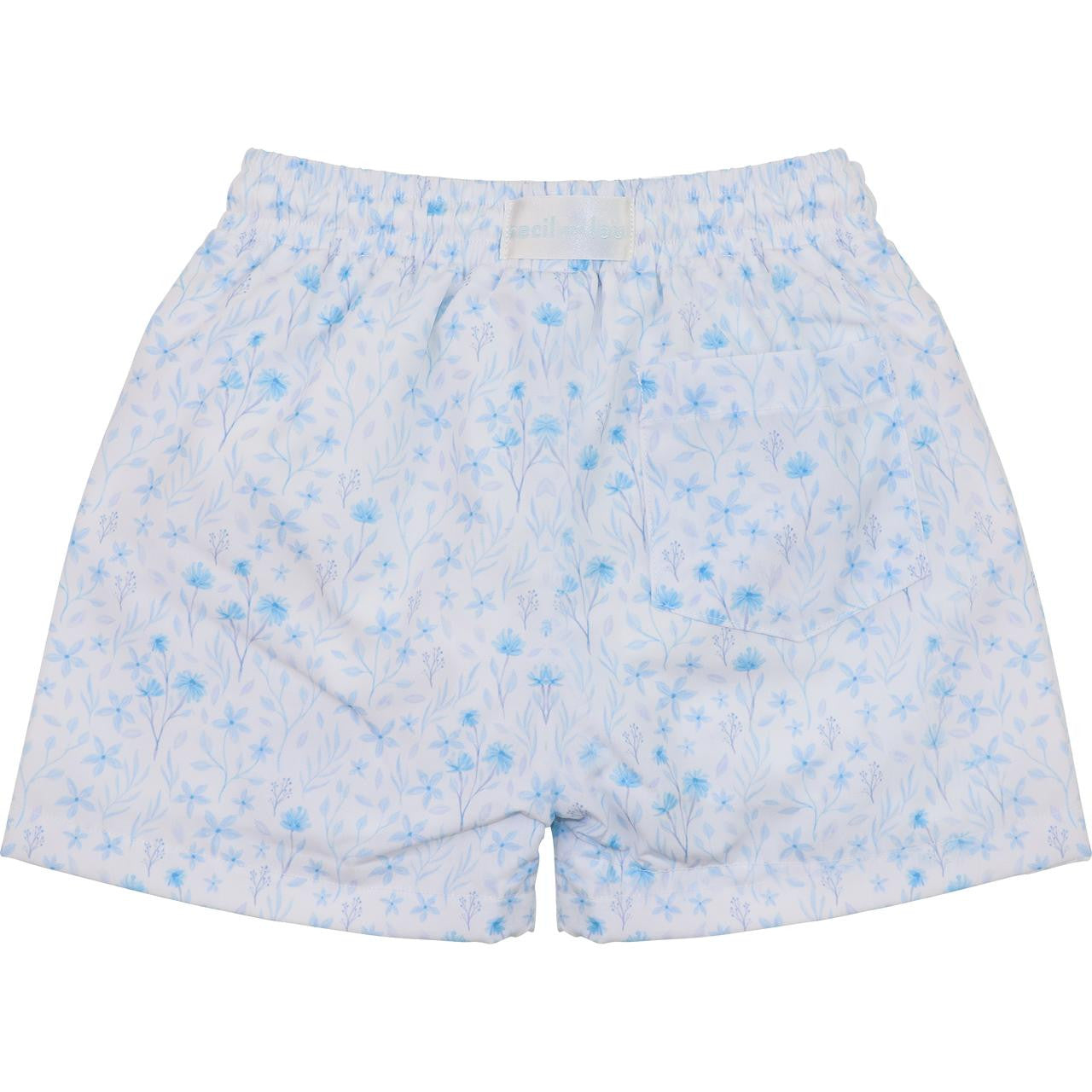 Blue Floral Swim Trunks   Monogram