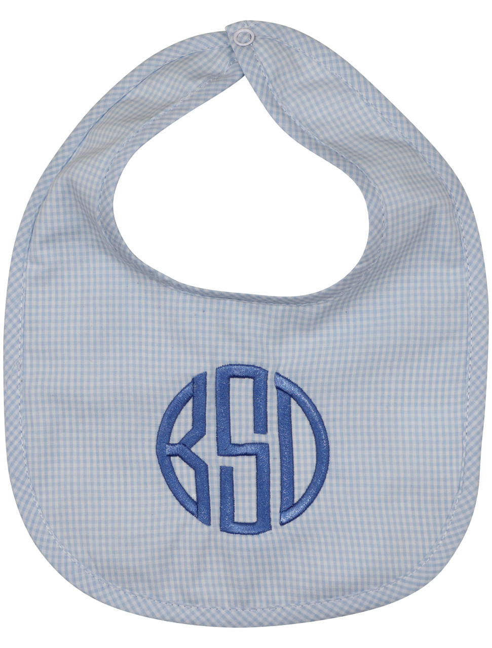 Blue Gingham Bib Monogram