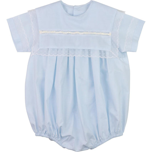 Blue Heirloom Boys Bubble   Smocked Threads