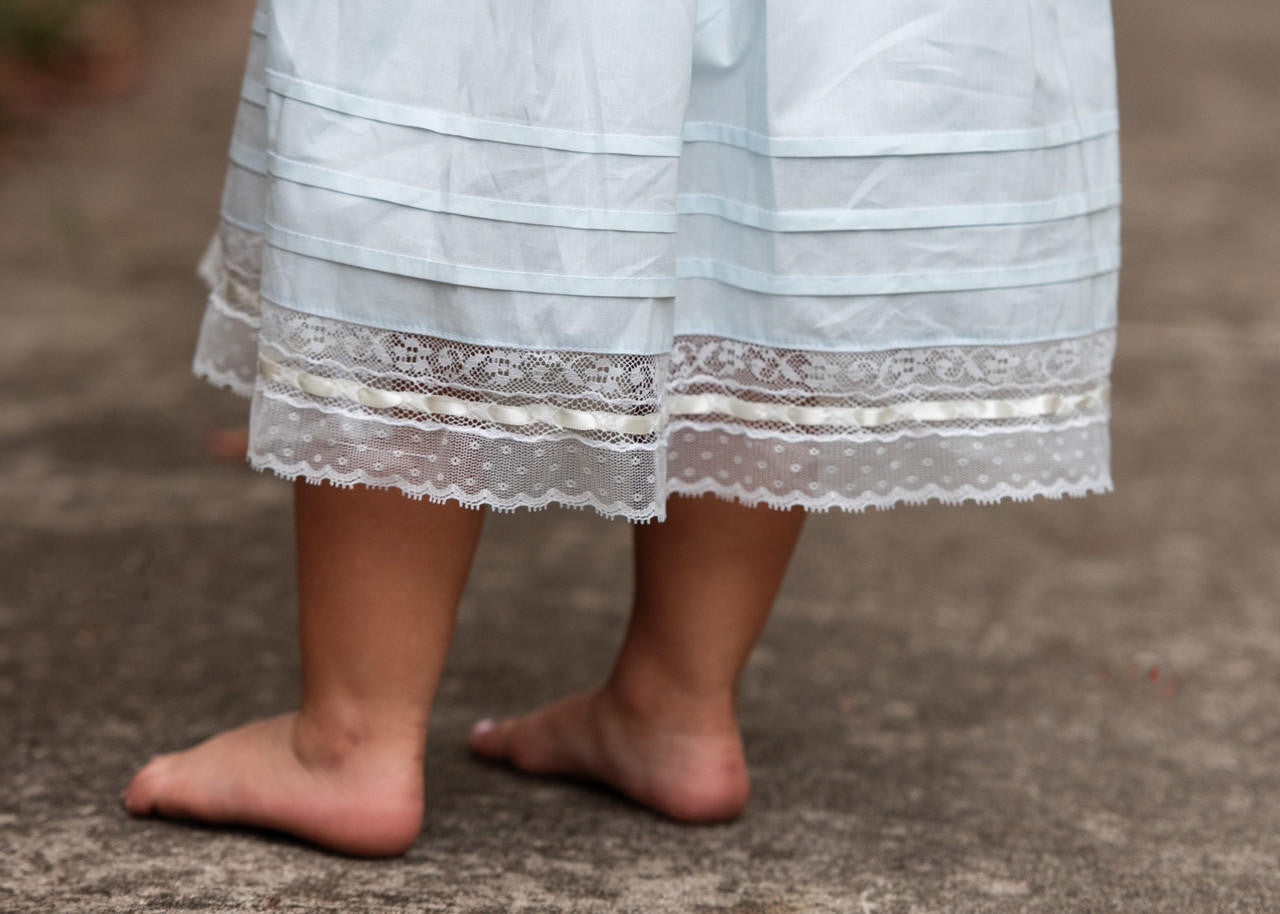 Blue Heirloom Lace Dress   Smocked Threads