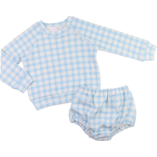 Blue Houndstooth Sweater Diaper Set - Shipping Late September  Cecil and Lou