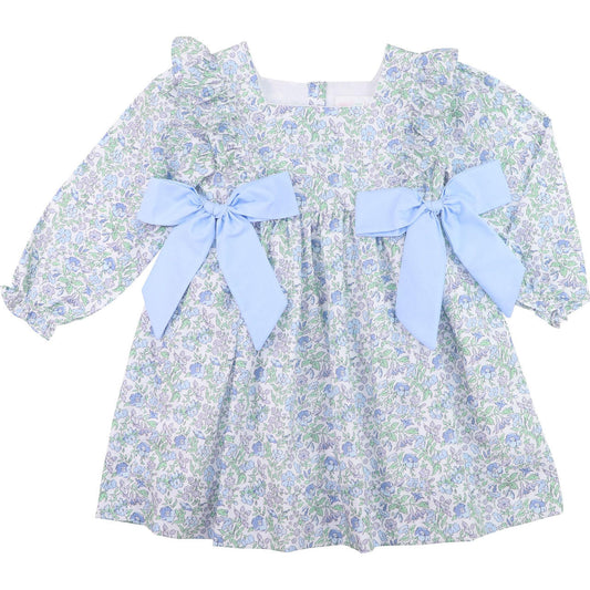 Blue Liberty Bow Dress - Shipping Mid October  Smocked Threads